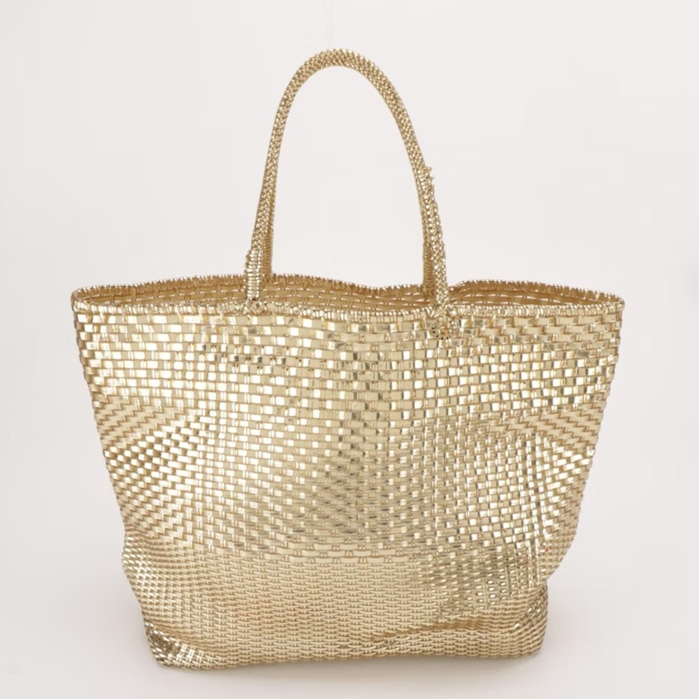 Anteprima Gold Woven Tote Bag